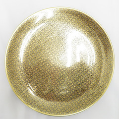 NIKKO (ニッコー) 食器 NIKKO FINE BONE CHINA プレート 大皿  2点セット  金彩 網代格子柄 【キモノオフ野々市若松店】の画像
