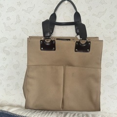 #トートバッグ #キャンバス レザー ベージュ #ofuon