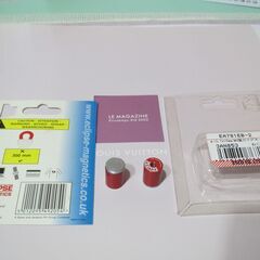 🔶強力磁石🔶　Ｍ４内ねじ穴付マグネット　２個入り　品番８３０ポットマグネットの画像