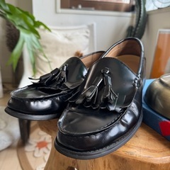 【美品】HARE タッセルローファー L　27.5cm  フリンジ 黒