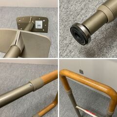 J7H2207 アロン化成 玄関 上がりかまち用手すり KM-300L ブラウン 長い脚は長さ調節可 手摺 てすり 介護支援 玄関段差 日本製の画像