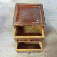 小引き出し コンパクト 小物収納 2段 木製 レトロ　/UJ-1262 2Fの画像