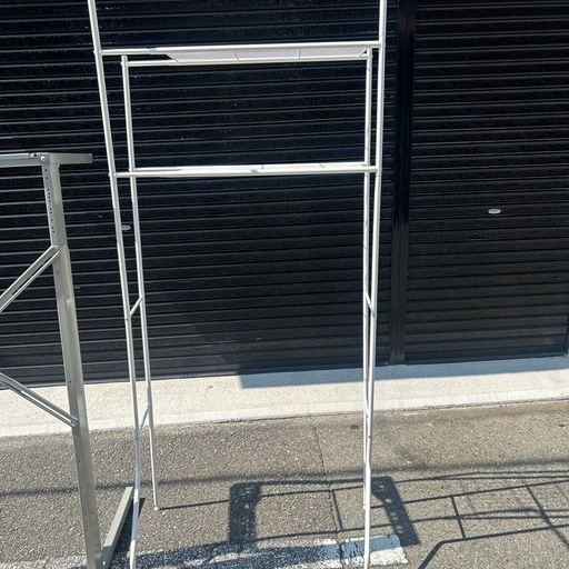 Panasonic 衣類乾燥機用スライド式ユニット台　ホワイトスチールラック収納バスケット付き