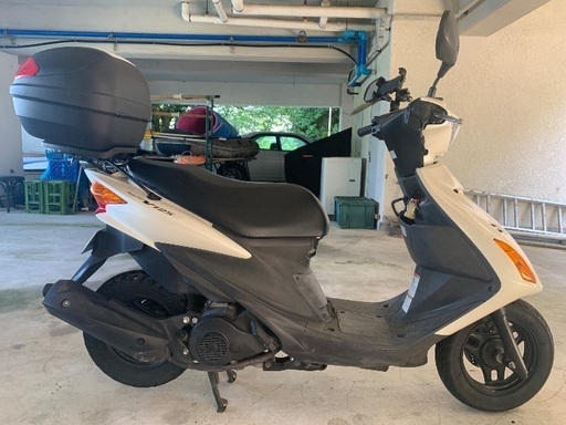 三重県　志摩市　スズキ　アドレスV125S ホワイト　リアキャリア付　スクーター　実働車　