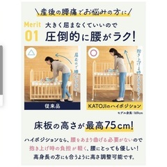 【使用期間短】KATOJI ハイポジションベビーベッドの画像