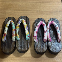 浴衣の下駄・髪飾り・バッグの画像