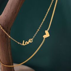 新品✨高見え2連ハート&Loveゴールドアンクレット 足元華やか💖の画像