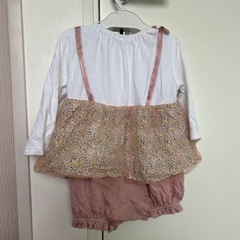ロンパース　女の子　赤ちゃん　レース　服　アプレレクール　花柄　の画像