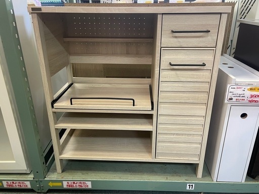 【リサイクルサービス八光】幅85.4㎝　佐藤産業　ラフィカ　レンジボード　オークナチュラル