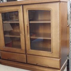 カップボード、3段収納、レール引き出し付き、８７ｘ３３ｘ８５
