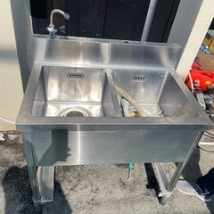 キッチン用流し台 ダブルシンク 蛇口付き 簡易流し台 錆びず 流...