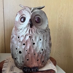 飾ってください／フクロウの置物(陶器)