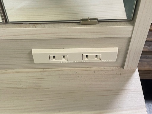 リサイクルサービス八光】幅60.5㎝ ホワイト ドレッサー 三面鏡 2口