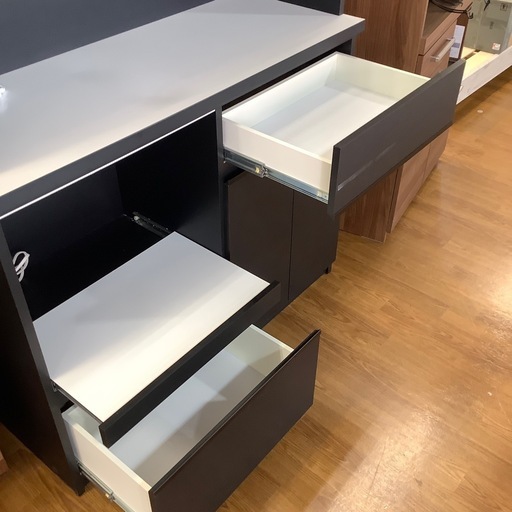 手作り家具工房 日本の匠 3枚扉レンジボード ナポリ【トレファク 川越店】