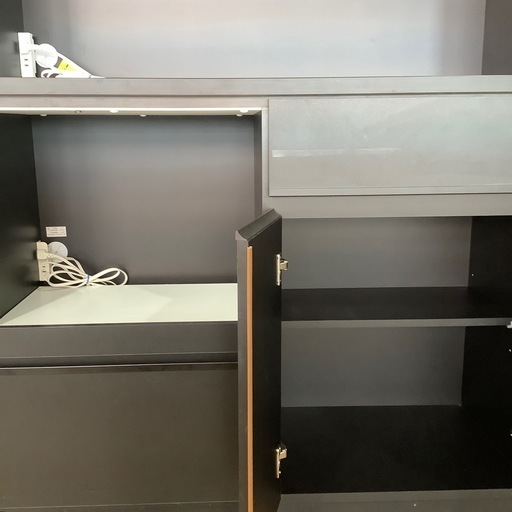 手作り家具工房 日本の匠 3枚扉レンジボード ナポリ【トレファク 川越店】
