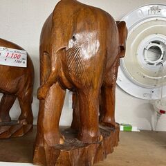 リサイクルショップどりーむ荒田店 No1150　木彫りの像　親子象　ジャンボサイズ　ほっこり　お買い得品の画像