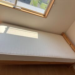 【上げます／中古】無印良品シングルベッド(木枠＋マットレス)