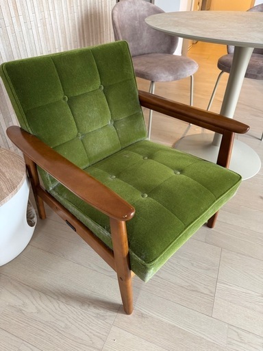 Ｋチェア　１シーター　モケットグリーン  定価¥64,350 (税込)