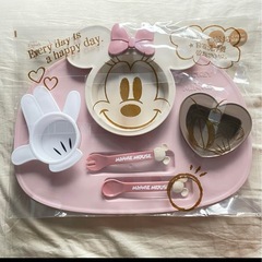 ミニーマウス アイコンランチプレート　ベビー　食器セット　ピンク　ディズニーの画像