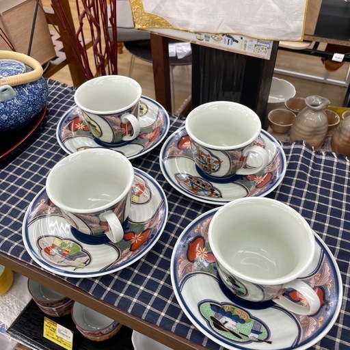 【ドリーム川西店御来店限定】☆ジモティー見たよ♪割引☆ 有田焼/カップ＆ソーサー/5客セット【99560000035117】 slide_file.jpg