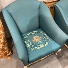 【ジモティー割】ロココ調 猫脚 シングルソファー 2脚セット（I...