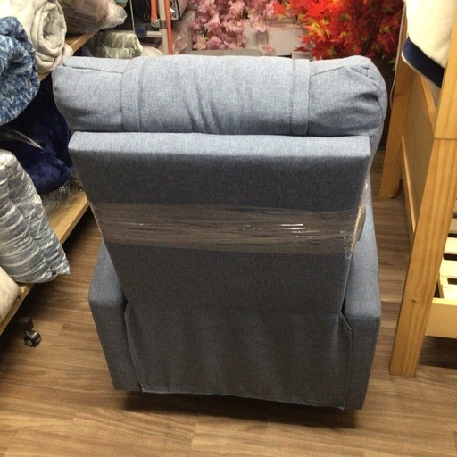 リクライニングソファ 一人掛け 手動 ブルー No.1