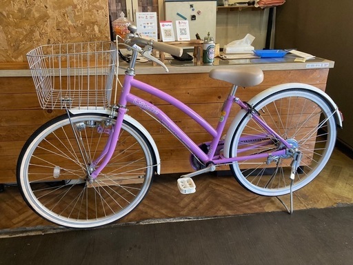【チェーン新品！】シングルギア　24インチ子供用自転車　パープル