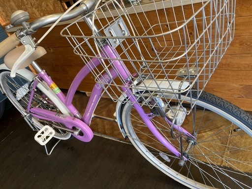 【チェーン新品！】シングルギア　24インチ子供用自転車　パープル