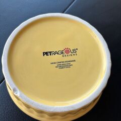 PETRAGEOUS フードボウル 犬 猫 ペット用食器　イエローの画像