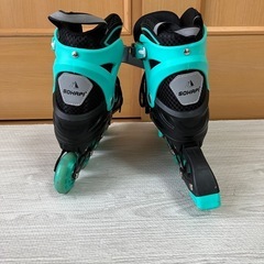 【両足左でジャンク品／2～3回使用】インラインスケート Mサイズ グリーンの画像