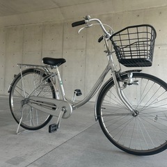 4. ブリヂストン E60U1 B2A エブリッジ EBRIDE 26インチ 自転車 シルバー色 学生さん ママチャリ お買い物 現状の画像