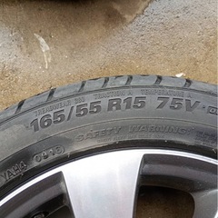 スズキ　純正アルミホイール　サマータイヤ　165/55R15の画像