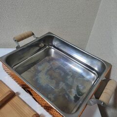 おでん銅鍋　両手鍋 蓋付き 仕切り付き　約25×30㎝ 大サイズの画像