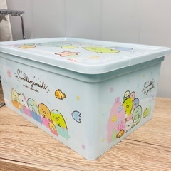 【定価1400円】すみっコぐらし フタ付き 収納ボックス M ブルーの画像