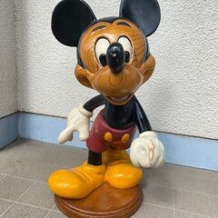 ミッキーマウス エクステリア 木彫り 木 置物　インテリア ミッキー 木彫り