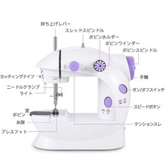 WENMILYミシンポータブルミシンミニホームミシン2スレッド2スピードの画像