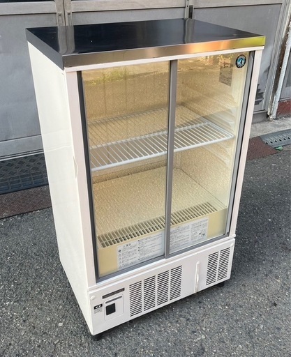 【動確済み】2017年 ホシザキ 業務用冷蔵ショーケース SSB-63CTL2 124L 100V 630×450×1080 縦型ショーケース 瓶ビール 中瓶70本収納 大阪