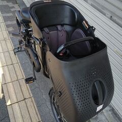 美品☆[YAMAHA] PAS KISS mini un sp 20吋子乗せ電動アシスト自転車 12.3Ahバッテリー+充電器マットブラック)の画像
