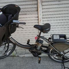 美品☆[YAMAHA] PAS KISS mini un sp 20吋子乗せ電動アシスト自転車 12.3Ahバッテリー+充電器マットブラック)の画像