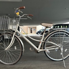 【取引中】27インチ自転車/荷台・鍵・スタンド付き
