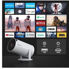 【超小型&180°回転】aubor プロジェクター Android TV 11.0 高輝度 10000lm 家庭用 4K対応 5GWiFi Bluetooth5.2 自動台形補正短距離投影 HIFIスピーカー内蔵天井投影 iOS/Android/Windows/TVStick/HDMI/USB/PS5/DVDプレイヤー接続可 日本語取扱書の画像