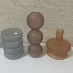 LAKOLE マットガラスフラワーベース3点セット