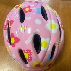 子供用ピンク花柄　自転車用ヘルメット　47-51cm