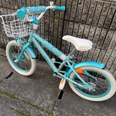 【譲渡先決定】子供用水色自転車　女の子の画像