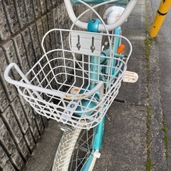 【譲渡先決定】子供用水色自転車　女の子の画像