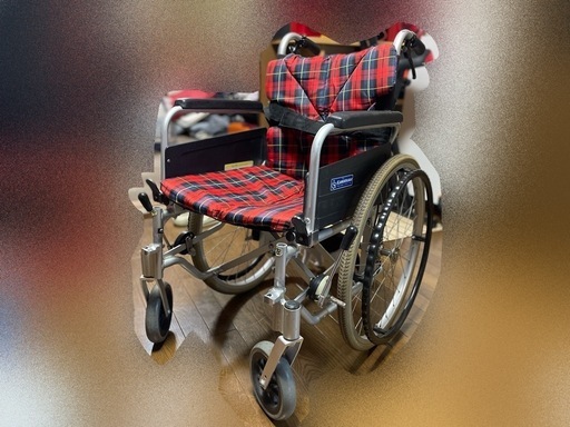 KAWAMURA 車椅子 チェック柄(赤)