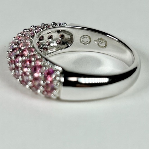 【本日特価】 美品】SWAROVSKI :スワロフスキー ピンク リング ハーフパヴェ アクセサリー