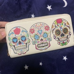 スカルデザイン 長財布 ホワイト
