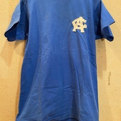 made in USA半袖Tシャツベースボール野球ブルーL大きいワッペンの画像