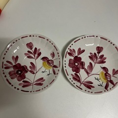 鳥とお花の皿